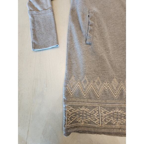 Willow & Clay Women's SZ Large Gray Hoodie Embroidery Longline - Picture 6 of 16